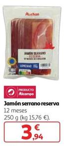 Oferta de Auchan - Jamón Serrano Reserva 12 Meses por 3,94€ en Alcampo