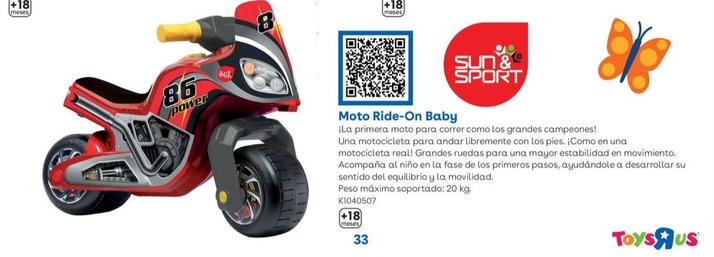 Oferta de Sun & Sport - Moto Ride-On Baby en ToysRus
