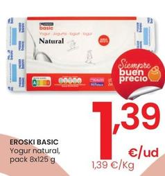Oferta de Eroski - Basic Yogur Natural por 1,39€ en Eroski