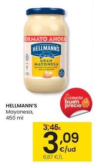 Oferta de Hellmann's - Mayonesa por 3,09€ en Eroski