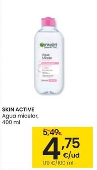 Oferta de Skin Active - Agua Micelar por 4,75€ en Eroski