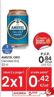 Oferta de Amstel Oro - Cerveza 0.0 por 0,84€ en Eroski