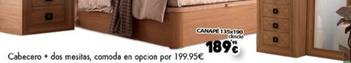 Oferta de Canape 135x190, Cabecero + Dos Mesitas, Comoda En Opcion por 189,95€ en Konfortard