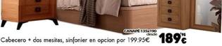 Oferta de Canape 135x190, Cabecero + Dos Mesitas, Sinfonier En Opcion por 189,95€ en Konfortard