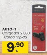 Oferta de Auto-T - Cargador 2 Usb -carga Rápida por 9,9€ en Eroski