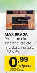 Oferta de Max Brasa - Pastillas De Encendido De Madera Natural por 0,99€ en Eroski