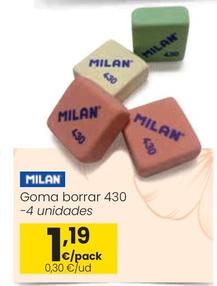 Oferta de Milán - Goma Borrar 430 por 1,19€ en Eroski