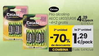 Oferta de Cecasa - Pila Alcalina AECC LR03/LR064 por 4,29€ en Eroski