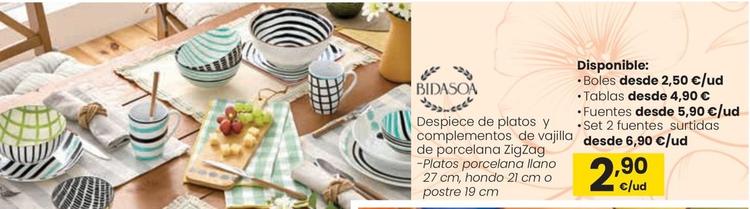 Oferta de Bidasoa - Despiece De Platos Y Complementos De Vajilla De Porcelana Zigzag por 2,9€ en Eroski