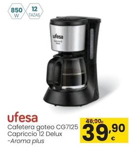 Oferta de Ufesa - Cafetera Goteo CG7125 Capriccio 12 Delux por 39,9€ en Eroski