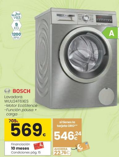 Oferta de Bosch - Lavadora WUU24T6XES por 569€ en Eroski
