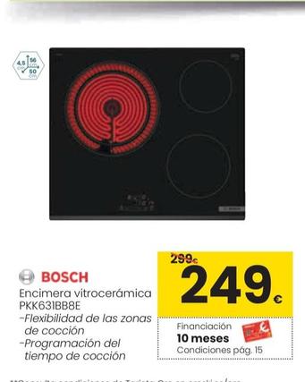 Oferta de Bosch - Encimera Vitrocerámica PKK631BB8E por 249€ en Eroski