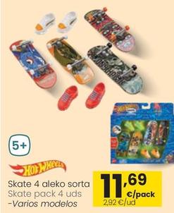 Oferta de Hot Wheels - Skate Pack 4 Uds por 11,69€ en Eroski