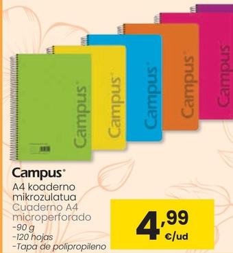 Oferta de Campus - Cuaderno A4 Microperforado por 4,99€ en Eroski