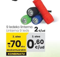 Oferta de Linterna 9 Leds por 2€ en Eroski