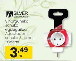 Oferta de Silver Electronics - Adaptador Schuko 3 Tomas por 3,49€ en Eroski