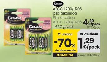 Oferta de Cecasa - Pila Alcalina AECC LR03/LR06 por 4,29€ en Eroski