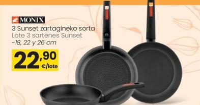 Oferta de Monix - Lote 3 Sartenes Sunset por 22,9€ en Eroski