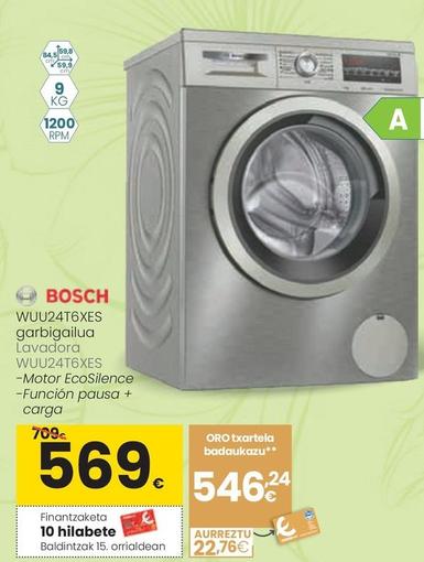 Oferta de Bosch - Lavadora WUU24T6XES por 569€ en Eroski