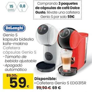 Oferta de Delonghi - Cafetera Capsulas Genio S por 59€ en Eroski