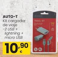 Oferta de Auto-T - Kit Cargador De Viaje por 10,9€ en Eroski