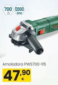 Oferta de Bosch - Amoladora PWS700-115 por 47,9€ en Eroski