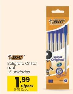 Oferta de Bic - Bolígrafo Cristal Azul por 1,99€ en Eroski