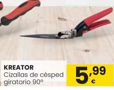 Oferta de Kreator - Cizallas De Césped Giratorio 90° por 5,99€ en Eroski