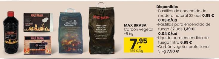 Oferta de Max Brasa - Carbón Vegetal por 7,95€ en Eroski