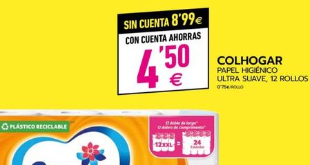 Oferta de Colhogar - Papel Higiénico Ultra Suave, 12 Rollos por 4,5€ en BM Supermercados
