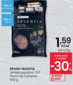 Oferta de Eroski Seleqtia - Lenteja Pardina I.G.P. Tierra De Campos por 1,59€ en Eroski