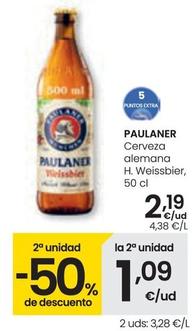 Oferta de Paulaner - Cerveza Alemana H. Weissbier por 2,19€ en Eroski