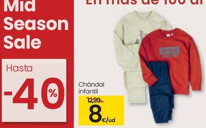 Oferta de Chándal Infantil por 8€ en Eroski