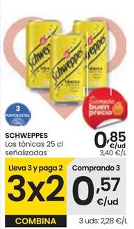 Oferta de Schweppes - Las Tónicas por 0,85€ en Eroski