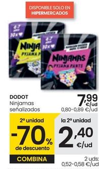Oferta de Dodot - Ninjamas Señalizados por 7,99€ en Eroski
