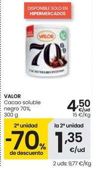 Oferta de Valor - Cacao Soluble Negro 70% por 4,5€ en Eroski