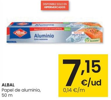 Oferta de Albal - Papel De Aluminio por 7,15€ en Eroski