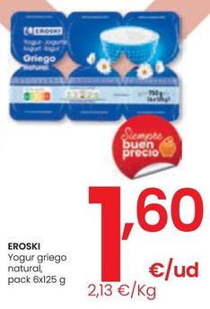 Oferta de Eroski - Yogur Griego Natural por 1,6€ en Eroski