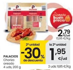 Oferta de Palacios - Chorizo Oreado 4 Uds por 2,79€ en Eroski