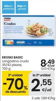 Oferta de Eroski - Basic Langostino Crudo 35/42 Piezas por 8,49€ en Eroski