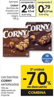 Oferta de Corny - Barritas De Muesly Con Chocolate Negro por 2,65€ en Eroski