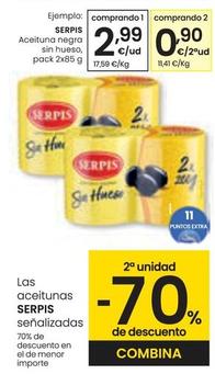 Oferta de Serpis - Aceituna Negra Sin Hueso por 2,99€ en Eroski