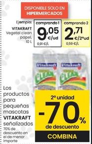 Oferta de Vitakraft - Vegetal Clean Papel por 9,05€ en Eroski