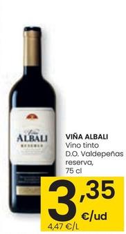 Oferta de Viña Albali - Vino Tinto D.o. Valdepeñas Reserva por 3,35€ en Eroski