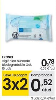 Oferta de Eroski - Higiénico Húmedo Biodegradable Go! por 0,78€ en Eroski
