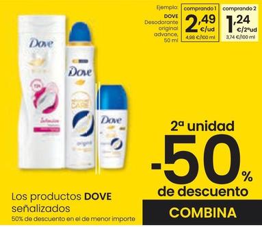 Oferta de Dove - Desodorante Original Advance por 2,49€ en Eroski