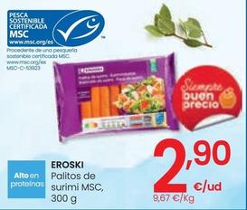 Oferta de Eroski - Palitos De Surimi MSC por 2,9€ en Eroski