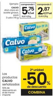 Oferta de Calvo - Atún Claro En Aceite Girasol por 5,75€ en Eroski