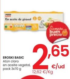 Oferta de Eroski - Atún Claro En Aceite Vegetal por 2,65€ en Eroski