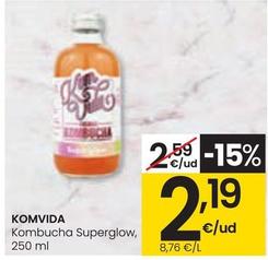 Oferta de Komvida - Kombucha Superglow por 2,19€ en Eroski